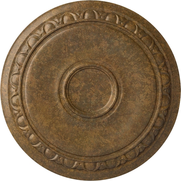 Ekena Millwork Caputo Ceiling Medallion (Fits Canopies up to 6"), Hand-Painted Rubbed Bronze, 24 1/4"OD x 1 1/2"P CM24CARZS - main
